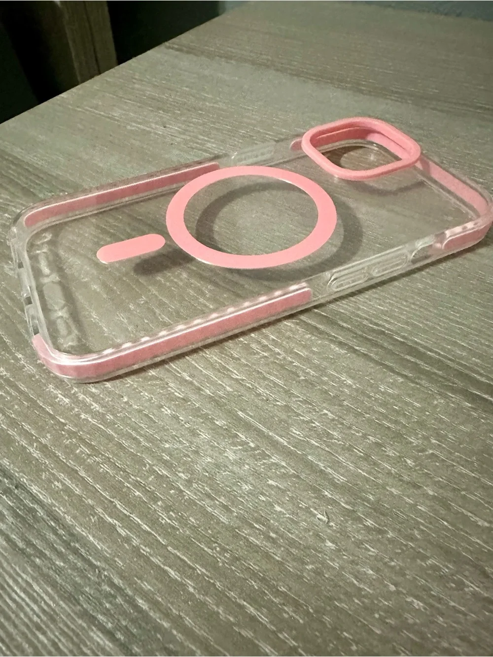 MVMT Clear Case with Pink MagSafe Ring Bumper for iPhone 15/ 14/13